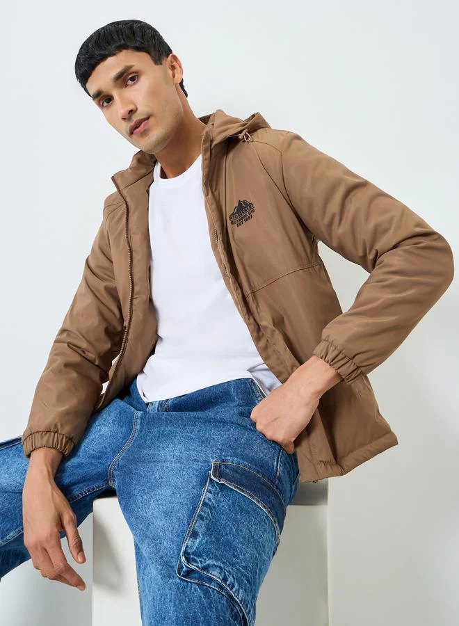 Styli Men Oversized Fit Zip-Up Jacket